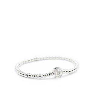 Bracciale elastico Eternity in argento 925 rodiato della Collezione Cerchio della Vita di Cuorepuro. Made in Italy.