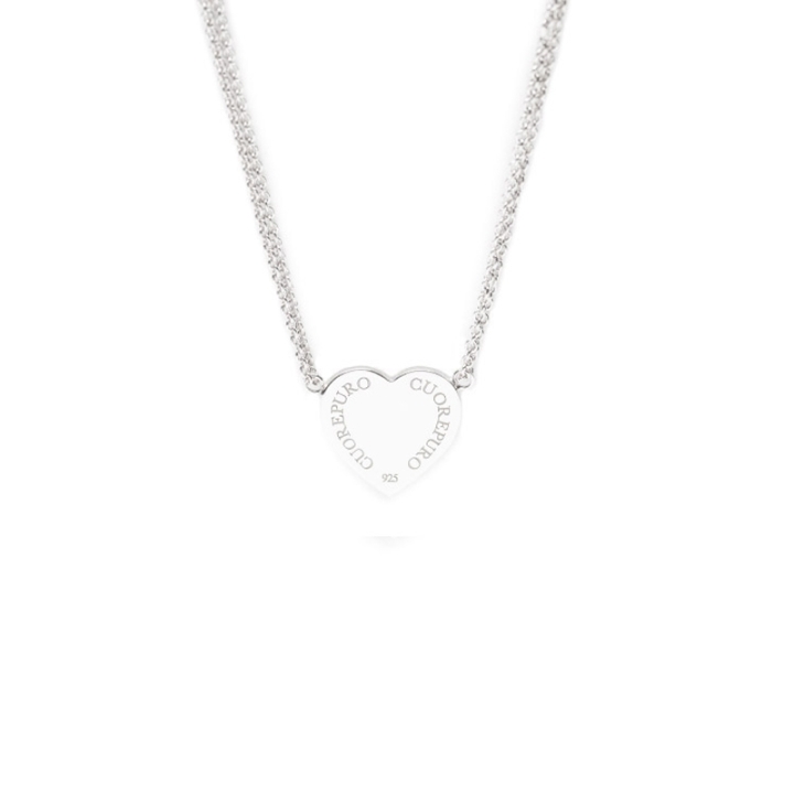 Girocollo Cuore - Collezione Abbracci di Cuorepuro in argento 925 rodiato. Made in Italy.