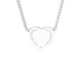 Girocollo Cuore - Collezione Abbracci di Cuorepuro in argento 925 rodiato. Made in Italy.
