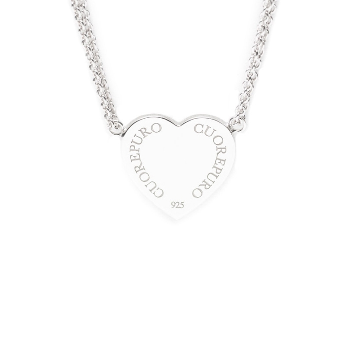 Girocollo Cuore - Collezione Abbracci di Cuorepuro in argento 925 rodiato. Made in Italy.