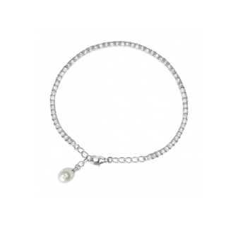 Bracciale in Argento 925‰ con Perla Piena Perlagione codice BS166. Collezione Funny di Mayumi.