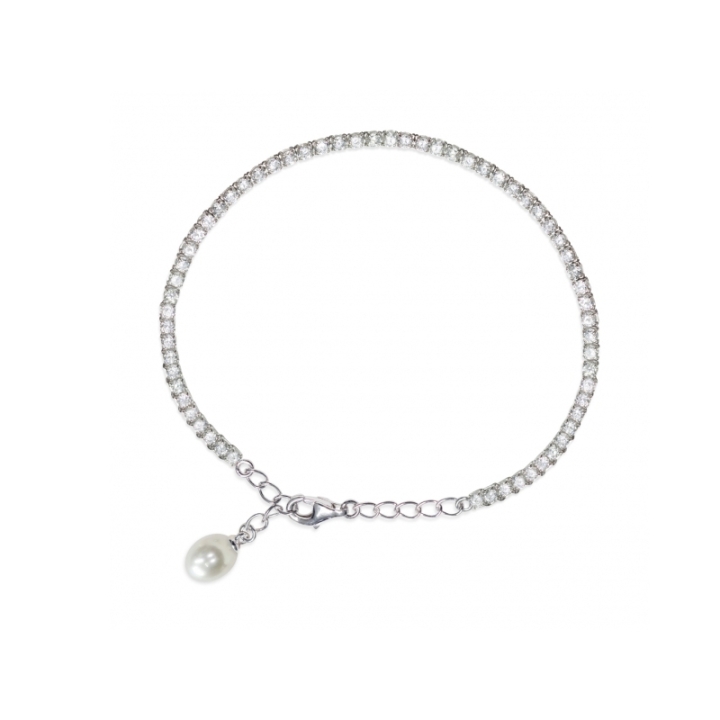 Bracciale in Argento 925‰ con Perla Piena Perlagione codice BS166. Collezione Funny di Mayumi.