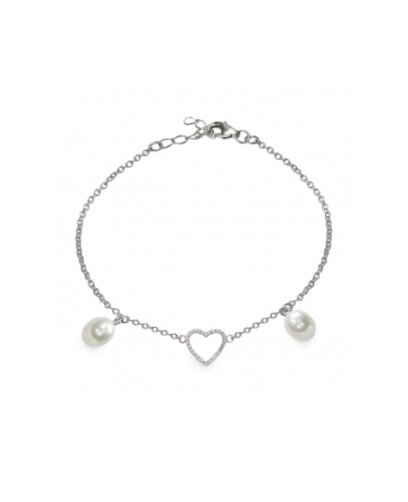Bracciale in Argento 925‰ con Perle Piena Perlagione - BS163, collezione Lovely di Mayumi. Made in Italy. Bracciale in Argento 925‰ con Perle Piena Perlagione - BS163, collezione Lovely di Mayumi. Made in Italy.