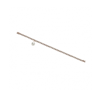 Bracciale in Argento 925‰ con  Perla Piena Perlagione, lunghezza cm 18,5  - BS158, collezione Jolie, made in Italy.