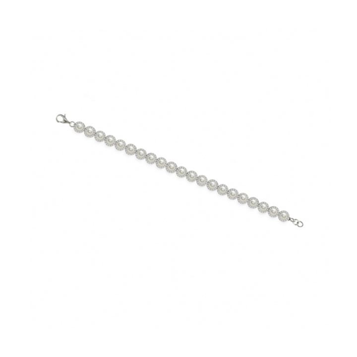 Bracciale in Argento 925‰ con  Perle Piena Perlagione - BS150, lunghezza 19,5 cm, collezione Jolie di Mayumi, made in Italy.