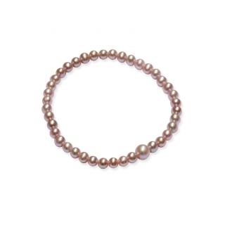 Bracciale di Perle Piena Perlagione malva - BS126M, collezione Premier di Mayumi, made in Italy.