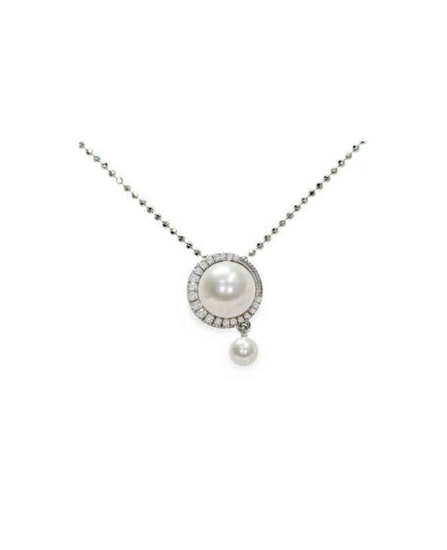 Pendente con catena in Argento 925‰ con Perle - CS185, collezione Ventagli d'Oriente di Mayumi, lunghezza cm 45, made in Italy. Pendente con catena in Argento 925‰ con Perle - CS185, collezione Ventagli d'Oriente di Mayumi, lunghezza cm 45, made in Italy.