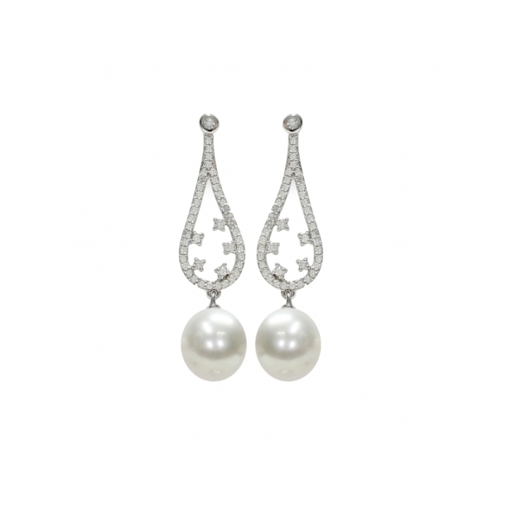 Orecchini in Argento 925‰ con Perle piena perlagione - OS170, collezione Jazz di Mayumi, confezione originale. Made in Italy.