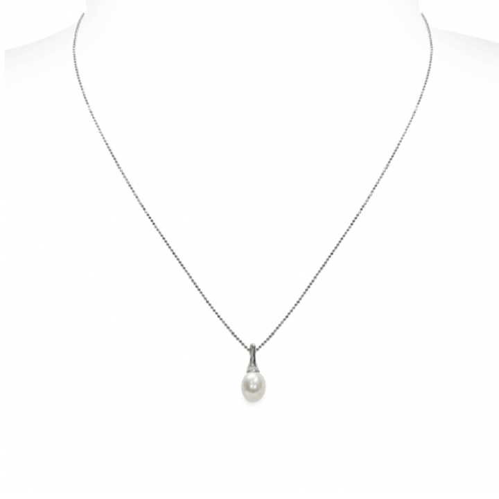 Pendente con catena in Argento 925‰ con Perla - CS271, collezione Premier di Mayumi, garanzia ufficiale. Made in Italy.
