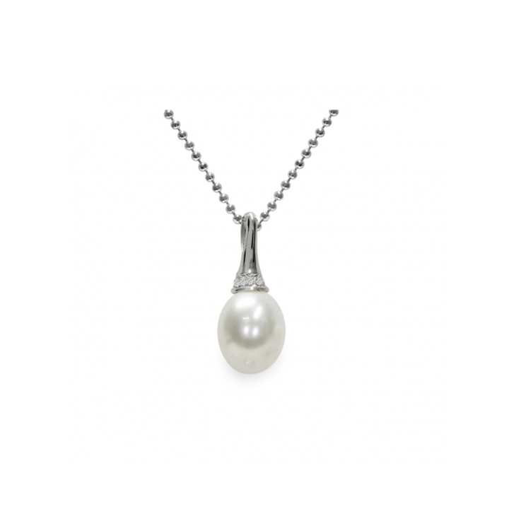 Pendente con catena in Argento 925‰ con Perla - CS271, collezione Premier di Mayumi, garanzia ufficiale. Made in Italy.