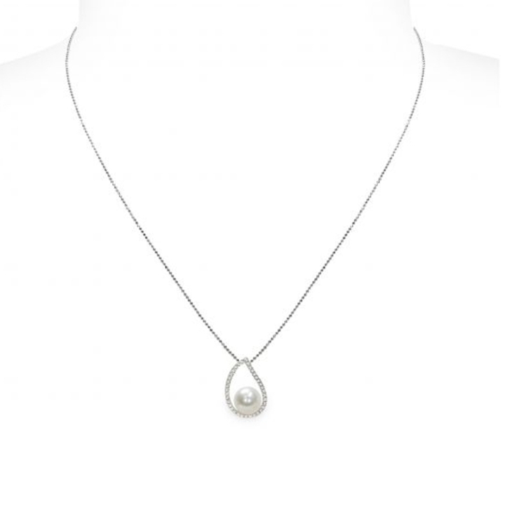 Pendente con catena in Argento 925‰ con Perla piena perlagione - CS215, collezione Jolie di Mayumi.