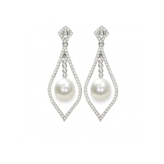Orecchini in Argento 925‰  con Perle - OS171, collezione Jazz di Mayumi, garanzia ufficiale, confezione originale.