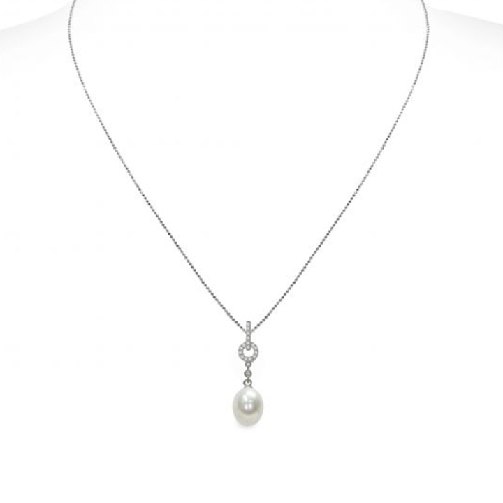 Pendente con catena in Argento 925‰ con Perla piena perlagione - CS239, collezione Profumi di Maggio di Mayumi.