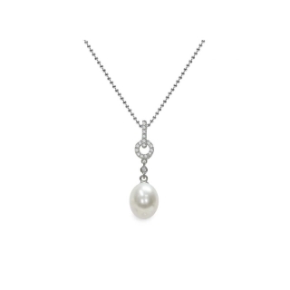 Pendente con catena in Argento 925‰ con Perla piena perlagione - CS239, collezione Profumi di Maggio di Mayumi.