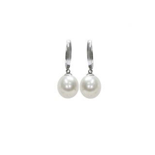 Orecchini in Argento 925‰ con Perle Piena Perlagione, drop 9-10mm della collezione Mod di Mayumi.