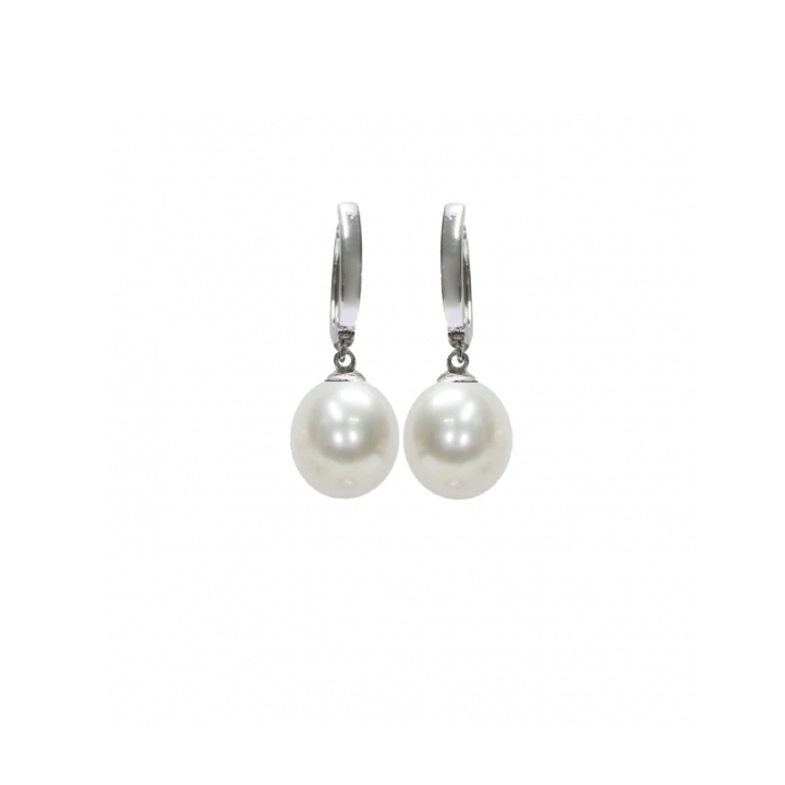 Orecchini in Argento 925‰ con Perle Piena Perlagione, drop 9-10mm della collezione Mod di Mayumi.