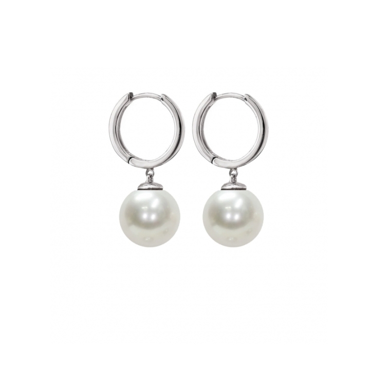 Orecchini in Argento 925‰ con Perle Piena Perlagione, drop 9-10mm della collezione Mod di Mayumi.