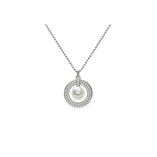 Pendente con catena in Argento 925‰ con Perla piena perlagione - CS242, collezione Profumi di Maggio di Mayumi.