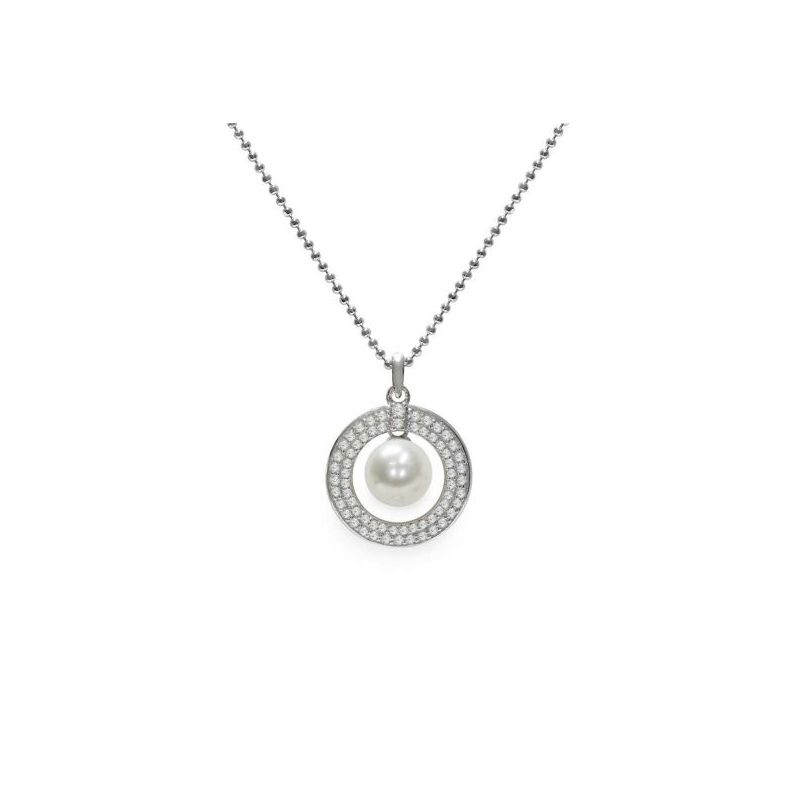 Pendente con catena in Argento 925‰ con Perla piena perlagione - CS242, collezione Profumi di Maggio di Mayumi.