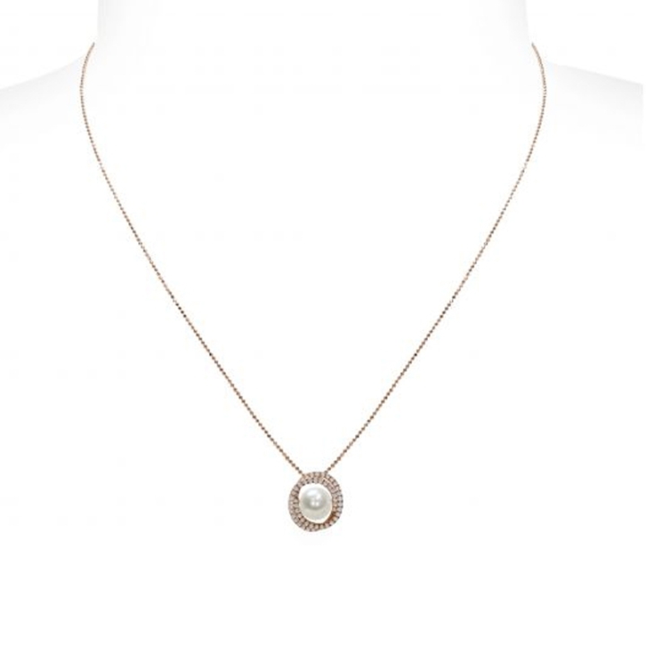 Pendente con catena in Argento 925‰ con Perla piena perlagione - CS229, lunghezza 45 cm, collezione Jolie di Mayumi.