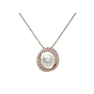 Pendente con catena in Argento 925‰ con Perla piena perlagione - CS229, lunghezza 45 cm, collezione Jolie di Mayumi.