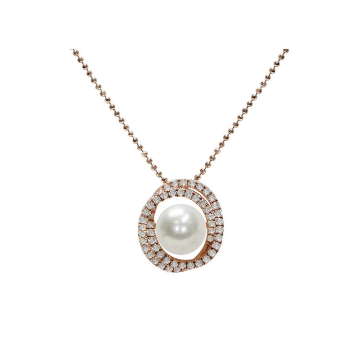 Pendente con catena in Argento 925‰ con Perla piena perlagione - CS229, lunghezza 45 cm, collezione Jolie di Mayumi.