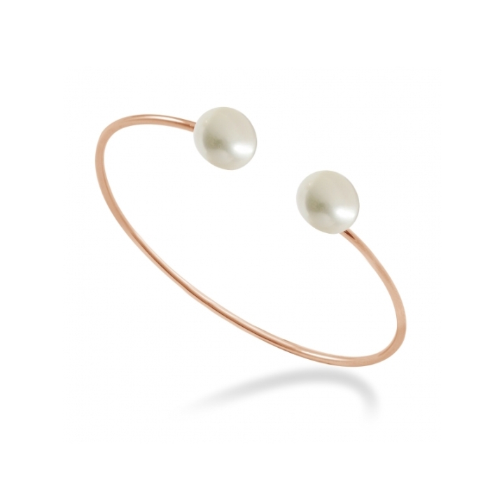Mayumi | Bracciale rigido in Argento e Perle p. perlagione bianche