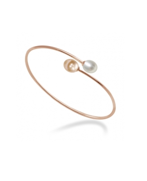 gioielli Mayumi | Bracciale in Argento e Perle pesca e bianca