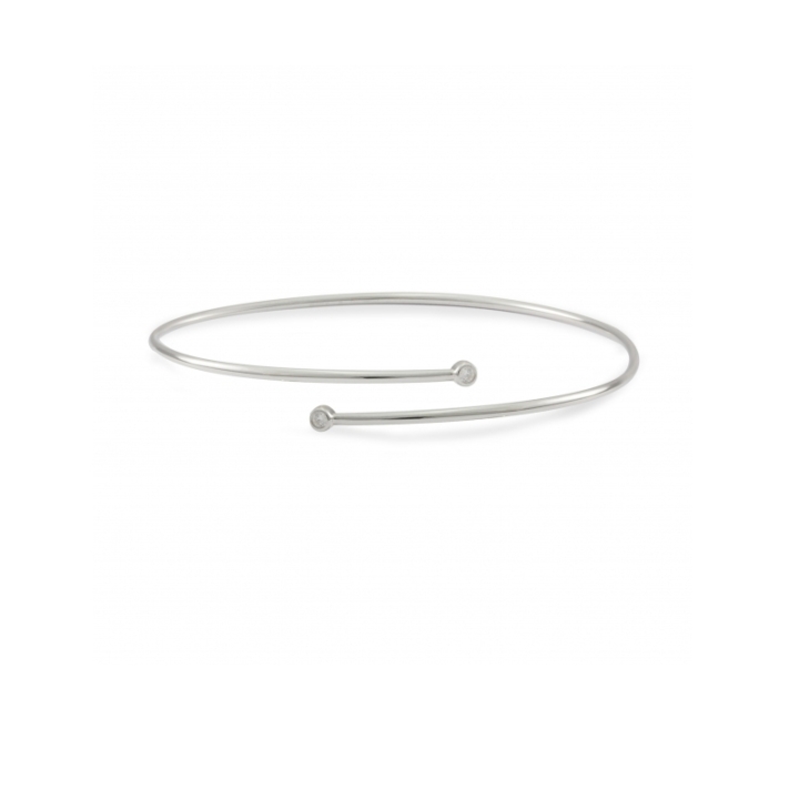 Bracciale in Argento 925‰ con zirconi misura ø 6 cm, collezione Fascino di Mayumi.