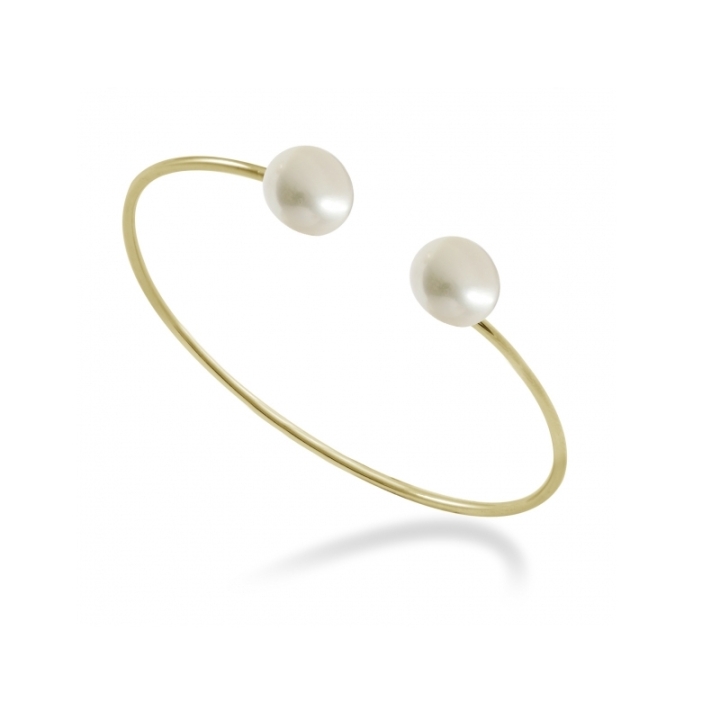 Bracciale rigido in Argento 925‰ Perle Piena Perlagione, misura ø 6 cm, collezione Fascino di Mayumi.