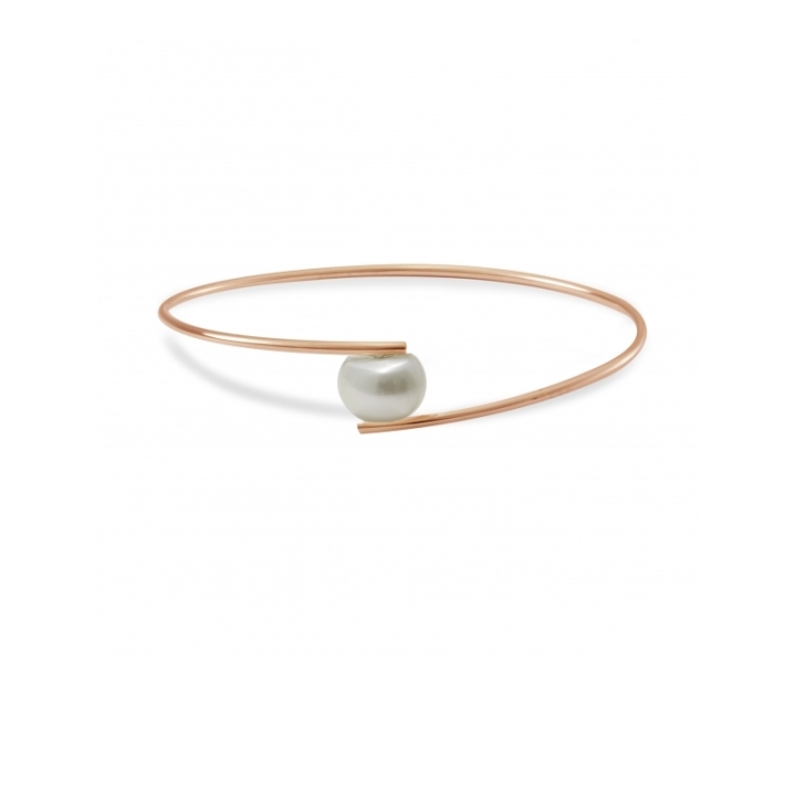 Bracciale rigido in Argento 925‰ trattato in pvd gold rose con Perla