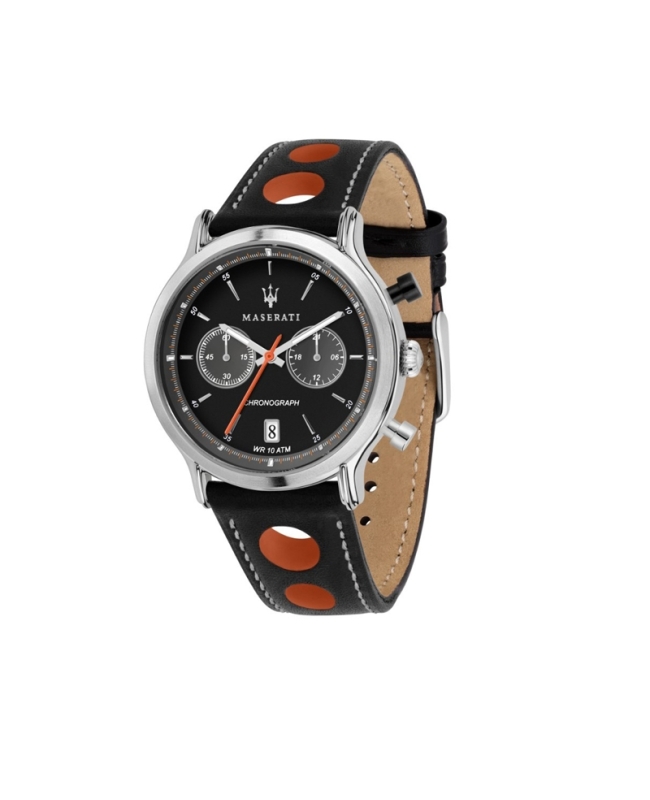 Orologio Maserati da uomo della collezione Legend. Movimento al quarzo Vk64 e funzioni di cronografo. Orologio Maserati da uomo della collezione Legend. Movimento al quarzo Vk64 e funzioni di cronografo.
