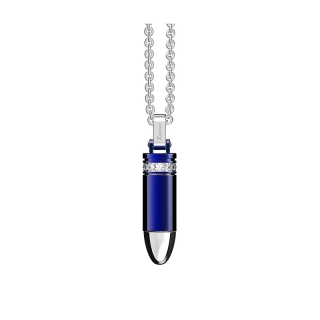 Collana da uomo Zancan della collezione Hiteck, in acciaio 316-L medicale (anallergico) e zaffiri bianchi.