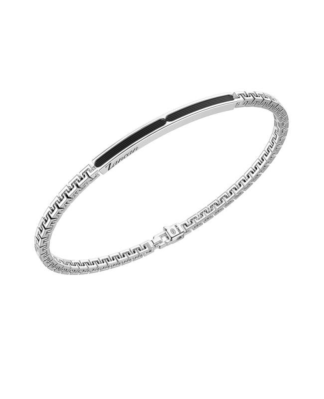 Bracciale da uomo Zancan In argento 925 con trattamento al rutenio nero. Made in Italy.