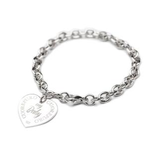 Bracciale rollò cuore con scritta My Baby della collezione Abbracci di Cuorepuro.